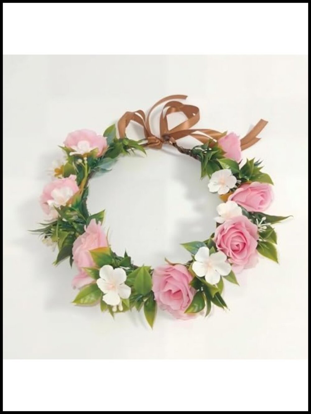 2pk Pink Rose Flower Crown Headband Adjustable Floral Headpiece for Women &